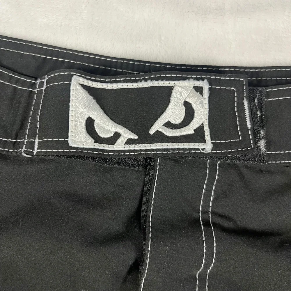 Bad Boy Pro Series MMA Board Shorts Mens 34 Black White Fight Training Grappling